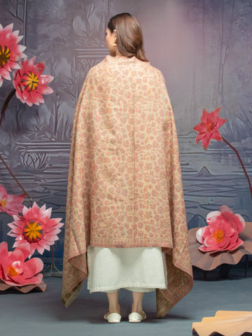 EDENROBE-Pashmina Jacquard Zari Shawl - EWMS5-017
