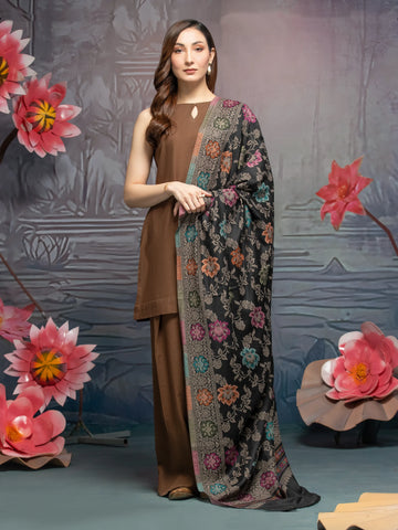 EDENROBE-Pashmina Jacquard Zari Shawl - EWMS5-036