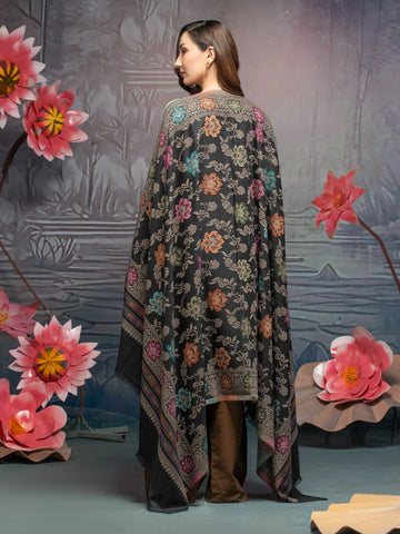 EDENROBE-Pashmina Jacquard Zari Shawl - EWMS5-036
