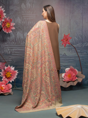 EDENROBE-Pashmina Jacquard Zari Shawl - EWMS5-019