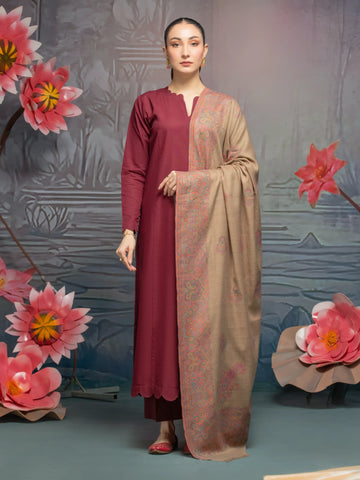 EDENROBE-Pashmina Jacquard Zari Shawl - EWMS5-018