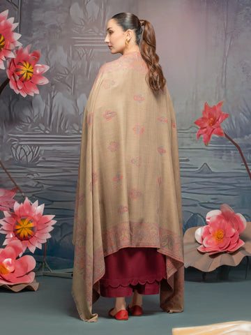 EDENROBE-Pashmina Jacquard Zari Shawl - EWMS5-018