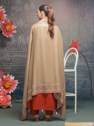EDENROBE-Pashmina Jacquard Zari Shawl - EWMS5-008