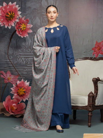 EDENROBE-Pashmina Jacquard Zari Shawl - EWMS5-022