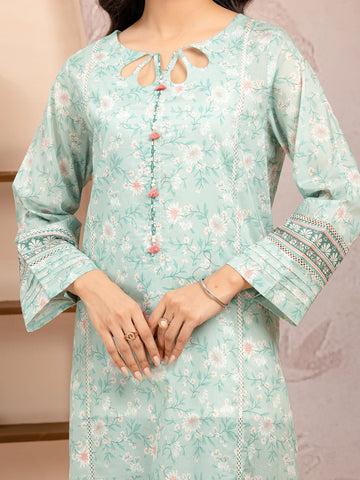 EDENROBE-35215-Unstitched Ice Green Printed Lawn 3 Piece