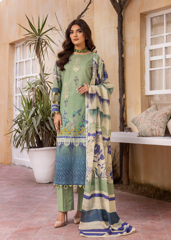 HUSN-E-JAHAN DIGITAL PRIN LAWN EMBROIDERED D-411