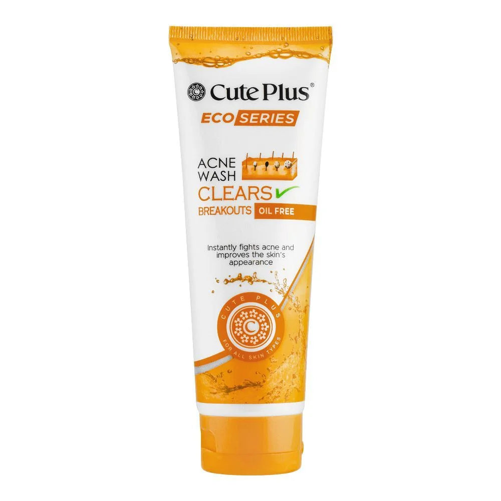 CUTE PLUS ECO SERIES ACNE WASH CLEARS BRESKOUTS OIL FREE 100ML