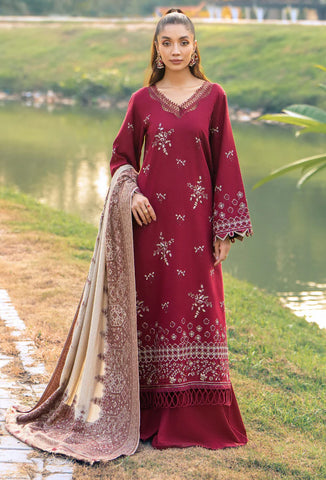 ONORA BY HUMDUM EMBROIRERED KHADER WITH JACQUARD SHAWL D-10