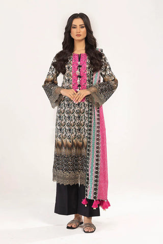 GUL AHMED-3 Piece Unstitched Embroidered Printed Lawn Suit with Printed Lawn Dupatta CL-52314
