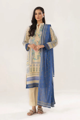 GUL AHMED-3 Piece Unstitched Embroidered Printed Lawn Suit with Printed Lawn Dupatta CL-52326