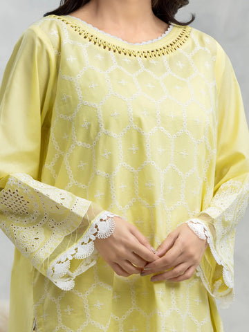 EDENROBE-28621-3P Unstitched Yellow Embroidered Cambric 3 Piece