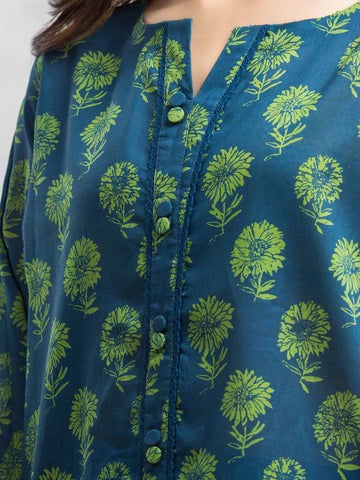 EDENROBE-EWU24A4-29234-3P Unstitched Blue & Green Printed Viscose 3 Piece