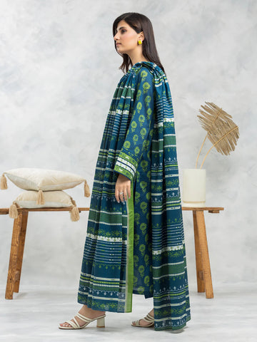 EDENROBE-EWU24A4-29234-3P Unstitched Blue & Green Printed Viscose 3 Piece