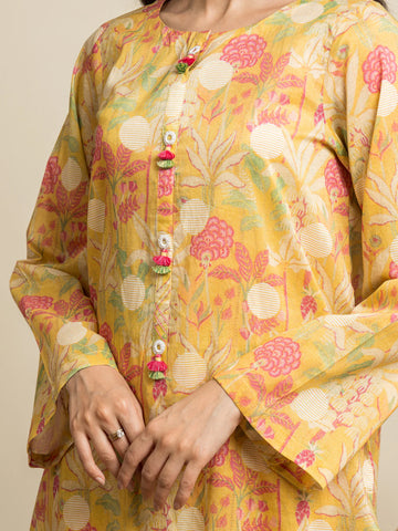 EDENROBE-28554-Unstitched Yellow Multi Printed Cambric 3 Piece