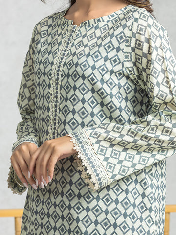 EDENROBE-29005-Unstitched Light Green Printed Cambric 3 Piece