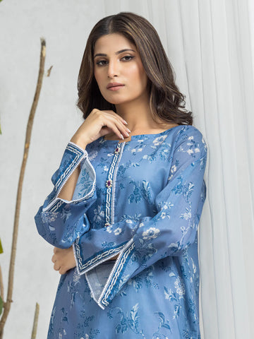 EDENROBE-29024-Unstitched Denim Blue Printed Cambric 3 Piece