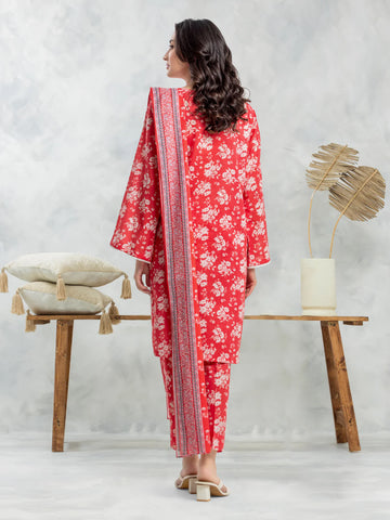 EDENROBE-29034-3P Unstitched Pink Printed Cambric 3 Piece