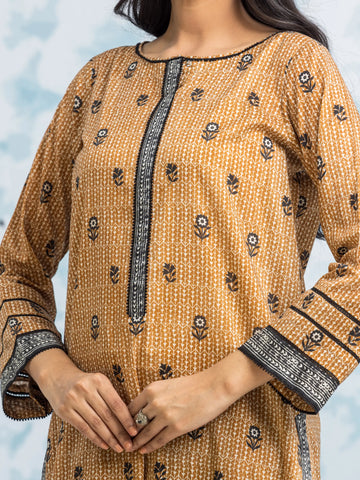 EDENROBE-28151-Unstitched Light Brown Printed Khaddar 3 Piece