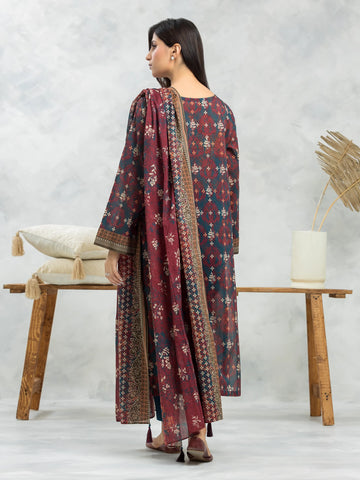 EDENROBE-28210-Unstitched Multi Printed Khaddar 3 Piece