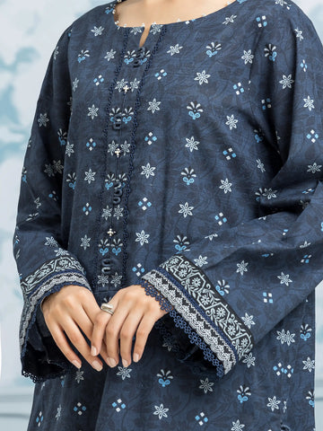 EDENROBE-29302-Unstitched Navy Blue Printed Khaddar 3 Piece