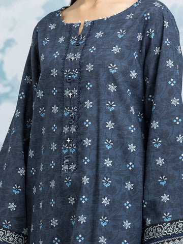 EDENROBE-29302-Unstitched Navy Blue Printed Khaddar 3 Piece