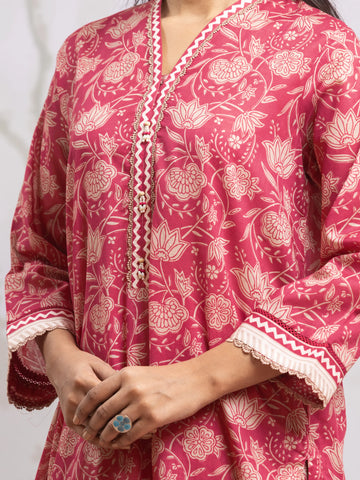 EDENROBE-29588-Unstitched Pink Printed Khaddar 3 Piece