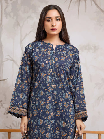 EDENROBE-29596-Unstitched Navy Blue Printed Khaddar 3 Piece