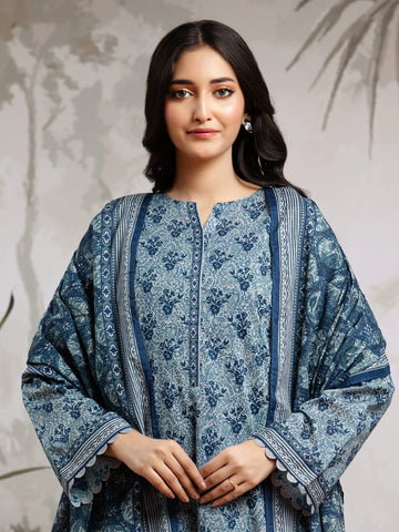EDENROBE-29609-Unstitched Mauve Printed Khaddar 3 Piece
