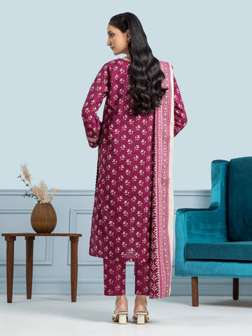 EDENROBE-29647-Unstitched Magenta Printed Khaddar 3 Piece