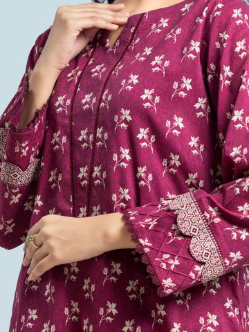 EDENROBE-29647-Unstitched Magenta Printed Khaddar 3 Piece