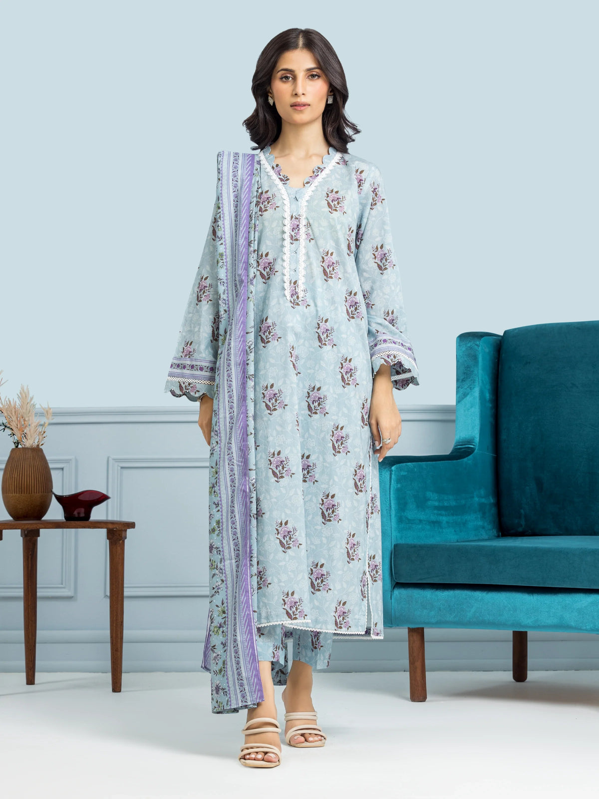EDENROBE-29648-Unstitched Light Blue Printed Khaddar 3 Piece