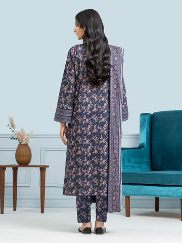 EDENROBE-29650-Unstitched Purple Multi Printed Khaddar 3 Piece