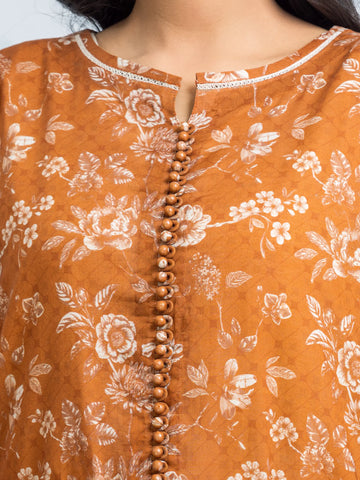 EDENROBE-29700-Unstitched Bronze Printed Khaddar 3 Piece