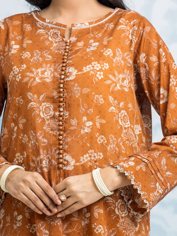 EDENROBE-29700-Unstitched Bronze Printed Khaddar 3 Piece