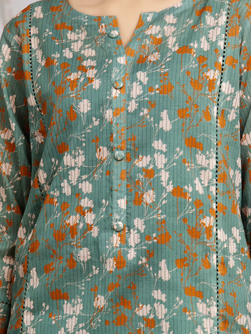 EDENROBE-29805-Unstitched Sea Green Printed Khaddar 3 Piece -