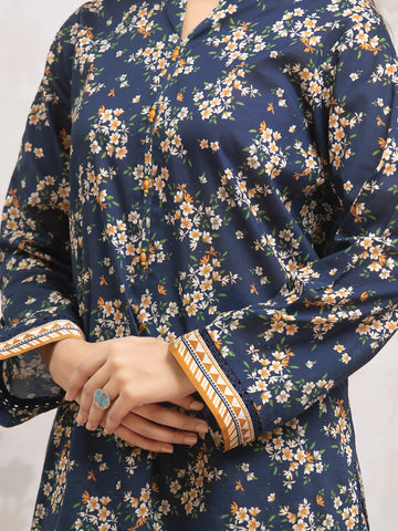 EDENROBE-29806-Unstitched Blue Printed Khaddar 3 Piece