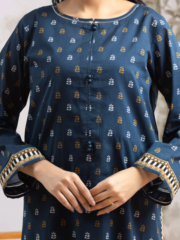 EDENROBE-29808-Unstitched Navy Blue Printed Khaddar 3 Piece