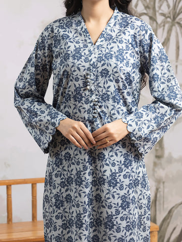 EDENROBE-29816-Unstitched Grey & Blue Printed Khaddar 3 Piece