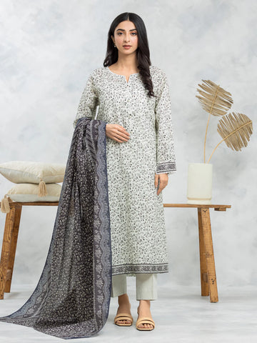 EDENROBE-29192-Unstitched Cream Printed Viscose 3 Piece