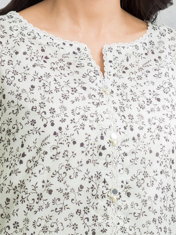 EDENROBE-29192-Unstitched Cream Printed Viscose 3 Piece