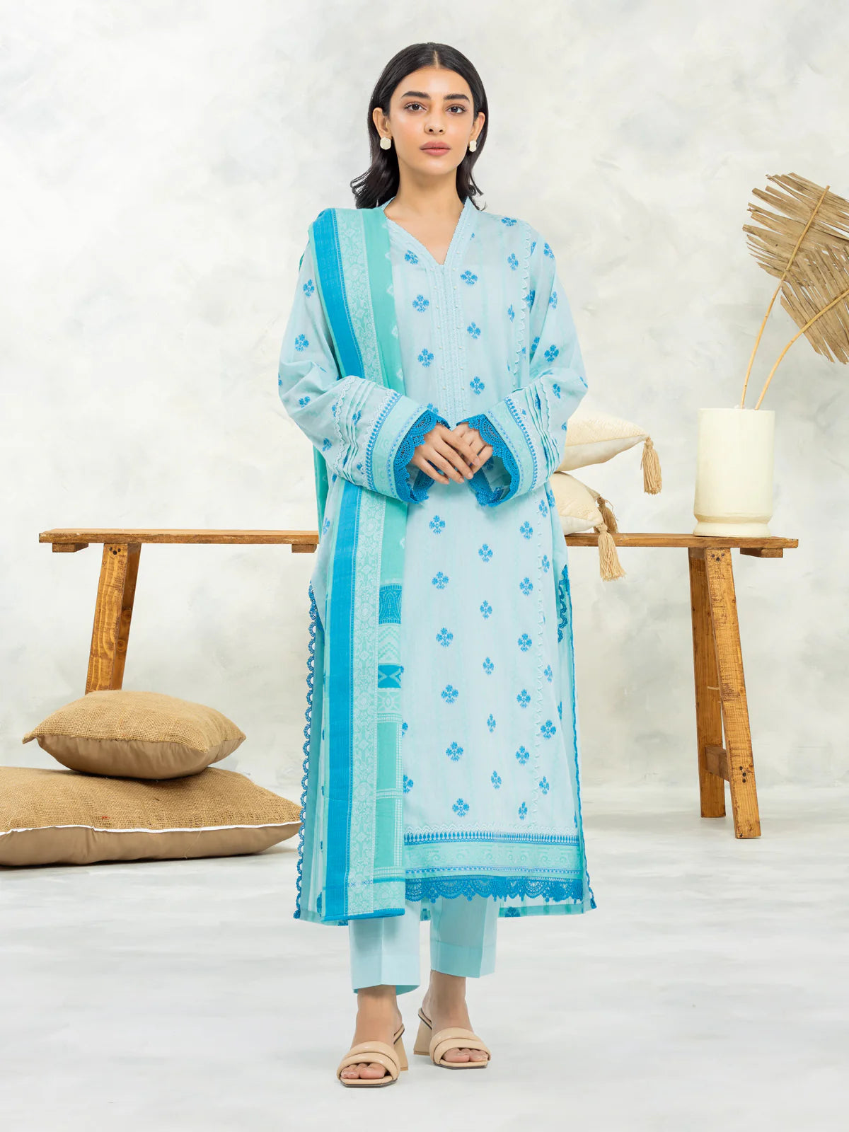 EDENROBE-Women Aqua Unstitched-30047-3P
