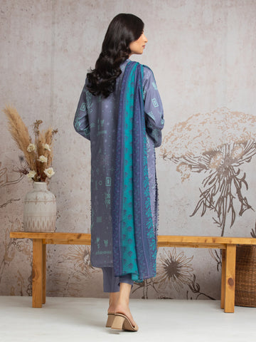 EDENROBE-M2-021-Unstitched Light Purple Printed Cambric 3 Piece
