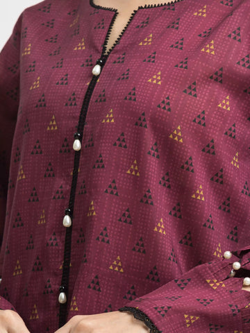 EDENROBE-M3-072-Unstitched Magenta Printed Khaddar 3 Piece