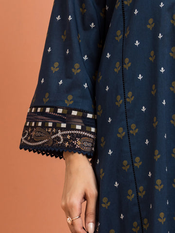 EDENROBE-M3-096-Unstitched Dark Ocean Printed Khaddar 3 Piece
