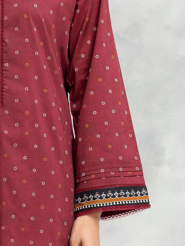 EDENROBE-M3-111-Unstitched Maroon Printed Khaddar 3 Piece