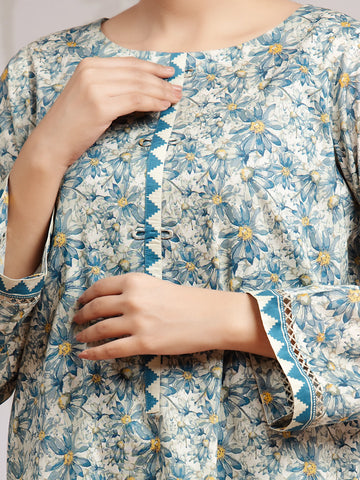 EDENROBE-29620-Unstitched Blue Multi Printed Khaddar 3 Piece