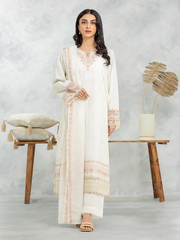 EDENROBE-28623-Women's Off White Unstitched