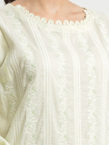 EDENROBE-28625-Unstitched Light Green Embroidered Cambric 3 Piece
