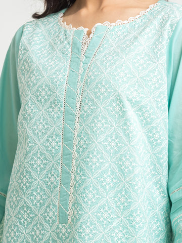 EDENROBE-30143-Unstitched Light Aqua Embroidered Cambric 3 Piece