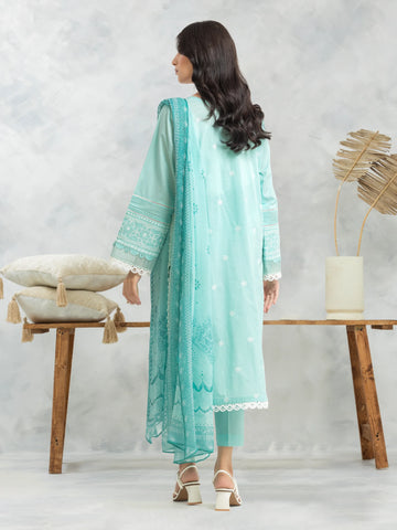 EDENROBE-30143-Unstitched Light Aqua Embroidered Cambric 3 Piece